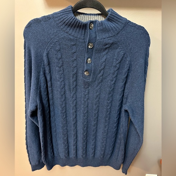 JOSEPH ABOUD | Men’s Medium Navy Wool Sweater - Picture 2 of 5